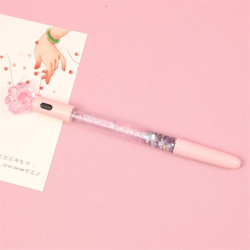 Wholesale Plastic Luminous Cat Claw Quicksand Pen